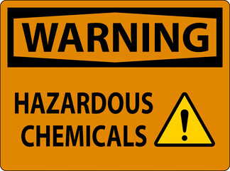 Obraz premium Warning Hazardous Chemicals Sign On White Background