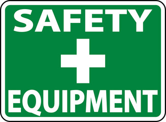 Safety Equipment Sign on white background