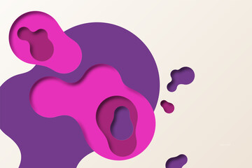 Abstract Modern Background with Wave Papercut Style and Violet Pastel Color