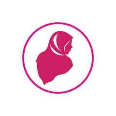 Muslimah hijab logo design hijab logo template vector image and icon