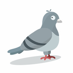 Isolated vector funny colored urban pigeon without a contour on a white background for postcards, web design, stickers, posters.