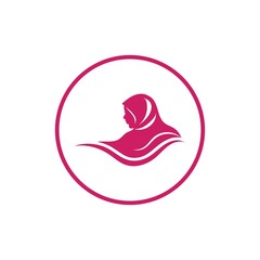 Fototapeta premium Muslimah hijab logo design hijab logo template vector image and icon
