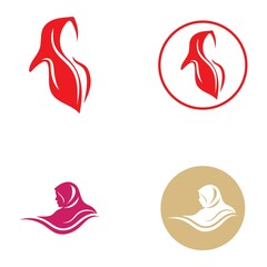 Muslimah hijab logo design hijab logo template vector image and icon