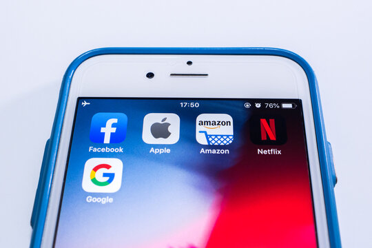 Kumamoto, Japan - Nov 29 2019 : Facebook, Amazon, Apple, Netflix & Google (FAANG), high performance IT technology companies, is both an acronym & a buzzword to investors and people.
