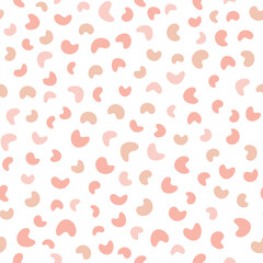 Abstract seamless pattern in pastel colors. Background with pink organic shapes. Vector hand-drawn illustration. Perfect for print, decorations, wrapping paper, covers, invitations, cards.