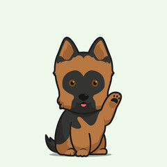 Cartoon illustration of german shepherd dog cute pose. Vector illustration of german shepherd dog