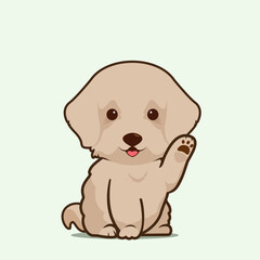 Cartoon illustration of cockapoo dog cute pose. Vector illustration of cockapoo dog