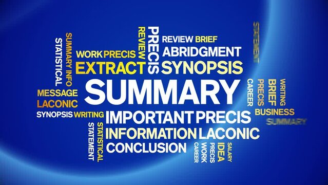 Summary Animated tag word cloud;text design animation kinetic typography seamless loop.