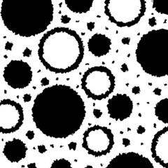 Abstract illustration for design. Black circles on a white background.