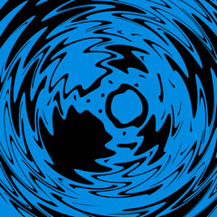 Abstract illustration for splash design, background. Black spots on a blue background.