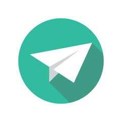 Paper airplane vector icon symbol design