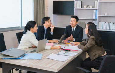 young manager man and staff working on business corporate strategy