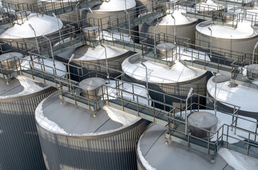 Silos for storing wheat and other grain crops.