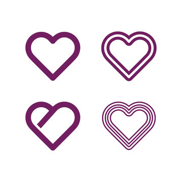 heart and Beauty Love Vector illustration design logo design 
