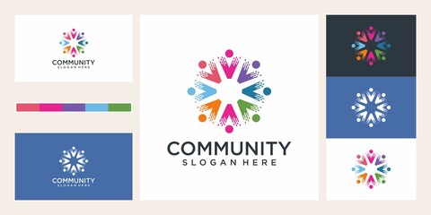 community with people logo design