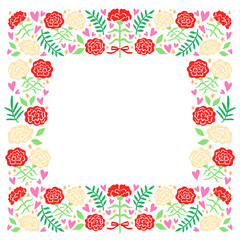 母の日のカーネーションの枠のイラスト