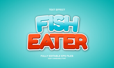 editable text effect fish eater