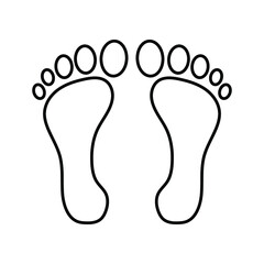 Fototapeta na wymiar Foot, track, organ line icon. Outline vector.
