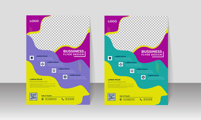 New Corporate Business Flyer Design, Travel Brochure Design, Real State A4 Template, Vector Illustration with Images