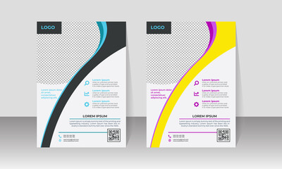 New Corporate Business Flyer Design, Travel Brochure Design, Real State A4 Template, Vector Illustration with Images