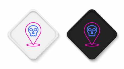 Line Skull icon isolated on white background. Happy Halloween party. Colorful outline concept. Vector