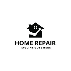 Creative modern minimalist home improvement logo design  illustration