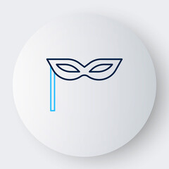 Line Carnival mask icon isolated on white background. Masquerade party mask. Colorful outline concept. Vector
