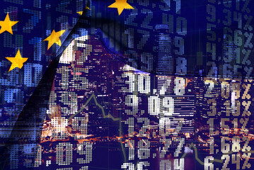 Flagge der Europäischen Union EU und die Wirtschaft