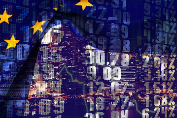 Flagge der Europäischen Union EU und die Wirtschaft © studio v-zwoelf