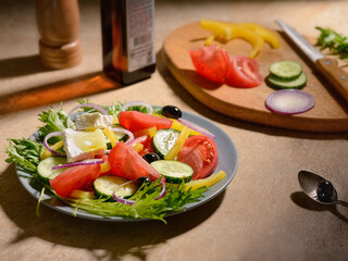 salad with cheese and tomatoes