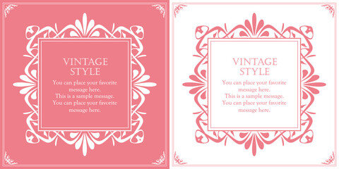 アンティークなイメージのフレームデザイン。装飾に使えるデザイン要素