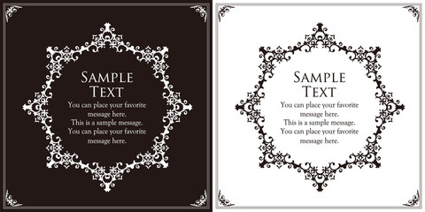 アンティークなイメージのフレームデザイン。装飾に使えるデザイン要素