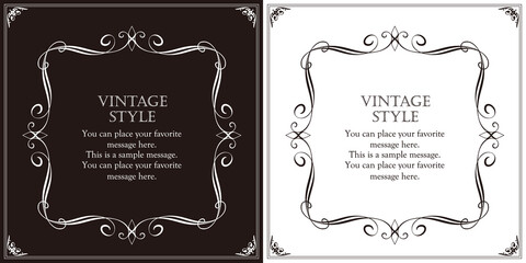 アンティークなイメージのフレームデザイン。装飾に使えるデザイン要素