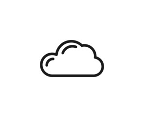 Cloud line icon on white background