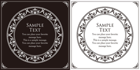アンティークなイメージのフレームデザイン。装飾に使えるデザイン要素