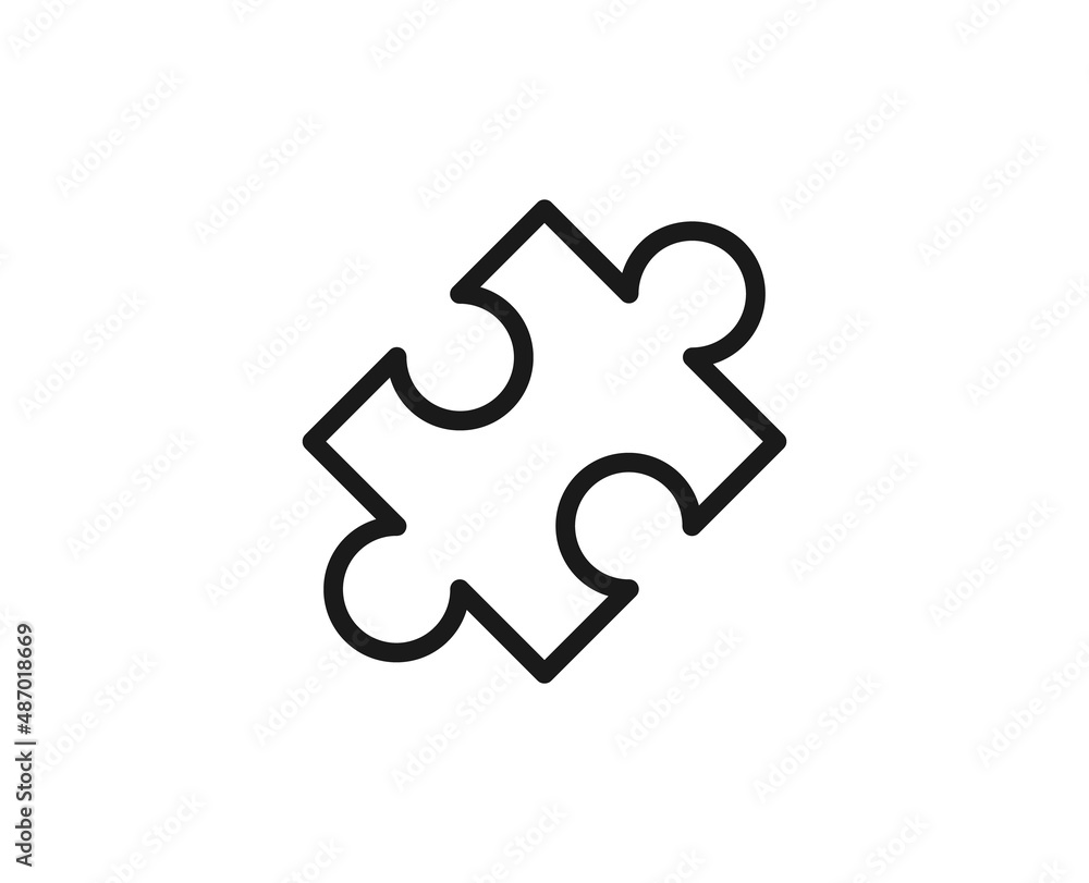 Poster line puzzle icon isolated on white background. outline symbol for website design, mobile application