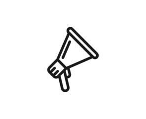 Megaphone icon concept. Modern outline high quality illustration for banners, flyers and web sites. Editable stroke in trendy flat style. Line icon of megaphone