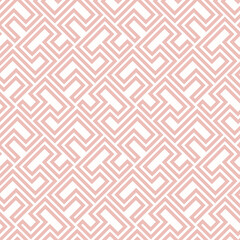 Seamless geometric background for your designs. Modern vector ornament. Geometric abstract pink and white pattern