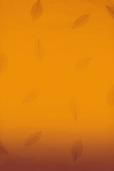 Fototapeta na wymiar Orange background with pressed leaves