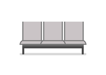 Public places chairs isolated on white background