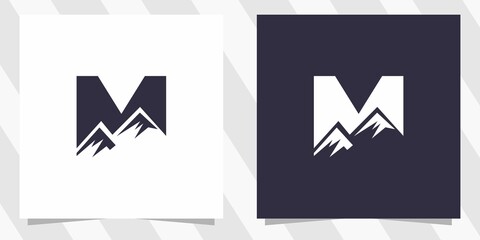 letter m with mountain logo template