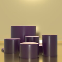 Geometric purple shapes of the catwalk for product demonstrations. Stylish background for your presentation.
