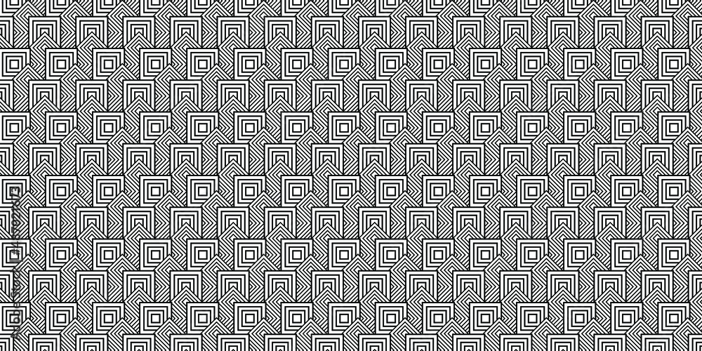 Aufkleber abstract geometric pattern with lines. black and white square texture. modern abstract vector backgr