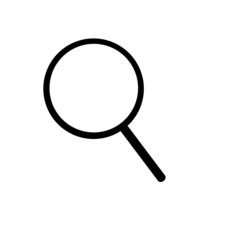 Magnifying glass search icon flat isolated on white 