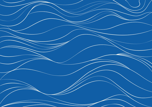 Abstract texture Background template of water, sea, aqua, ocean, river, or mountain. doodle Seamless wavy line curve linear wave free form repeat Pattern stripe Ripple. flat vector illustration design