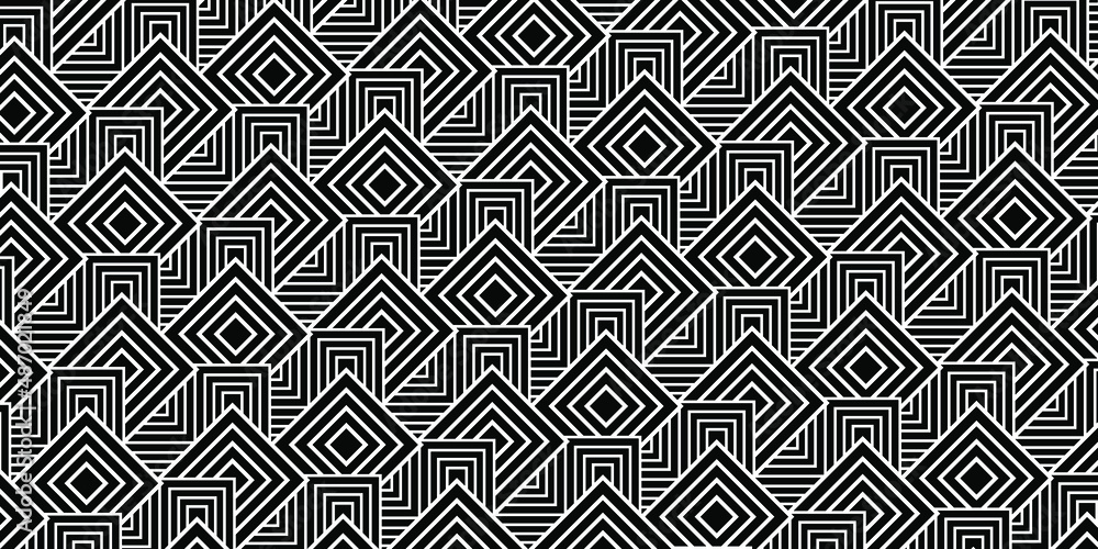 Aufkleber abstract geometric pattern with lines. black and white square texture. modern abstract vector backgr
