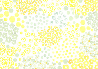 水彩で描いた北欧風の花柄の背景