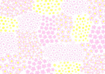 水彩で描いた北欧風の花柄の背景