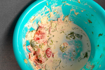 food bowl with salad left