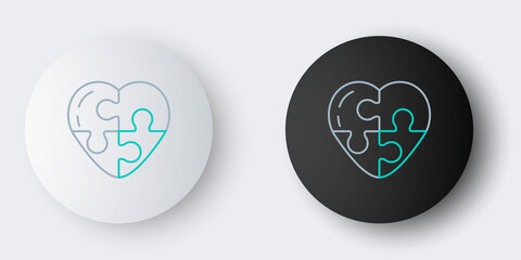 Line Heart icon isolated on grey background. Romantic symbol linked, join, passion and wedding. Valentine day symbol. Colorful outline concept. Vector